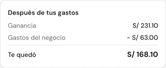 Ganancia menos los gastos del negocio